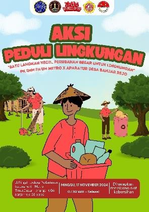 PK IMM FH UM Metro Gelar Aksi Peduli Lingkungan di Desa Banjar Rejo